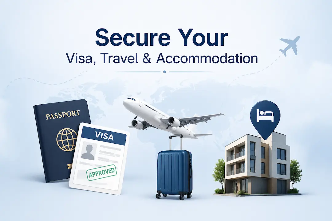Secure Your Visa, Travel & Accommodation